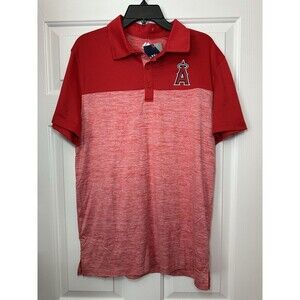 Size L Los Angeles Angels Polo Shirt Mens Red MLB Baseball Short Sleeve NEW